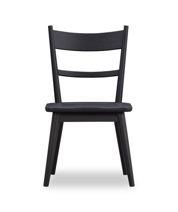 Ensemble de salle à manger Sol de Kort & Co. 7 pièces avec table de 78 po (L), base piédestal et 6 chaises - noir et brun