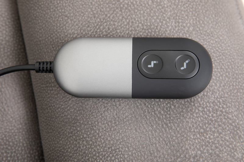 Fauteuil basculeur à inclinaison électrique Claire de 34 po en tissu d’apparence cuir - gris anthracite 