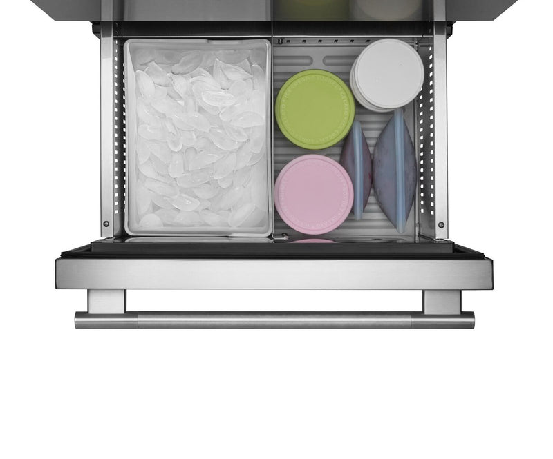 Tiroir réfrigérateur-congélateur double KitchenAid de 5,7 pi³ et de 24 po sous le comptoir - acier inoxydable - KUCT524SSB