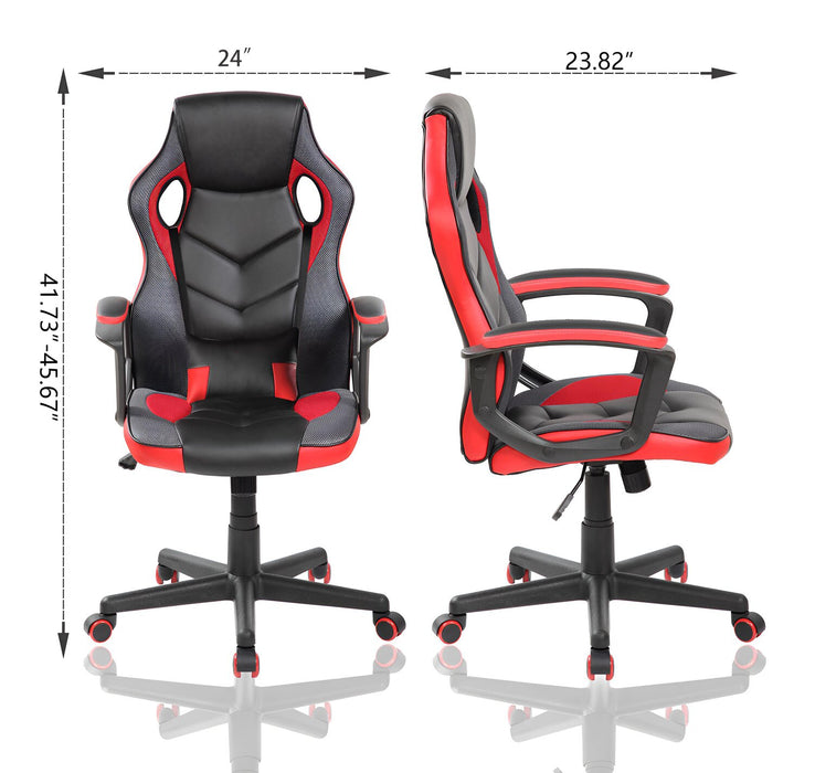 Fauteuil de jeu ergonomique Velocity de 24 po - noir et rouge