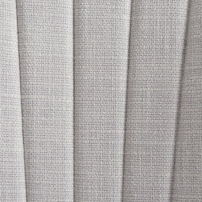 Chaise de salle à manger Zoe en tissu de polyester et en métal avec capitonnage à canaux - grise