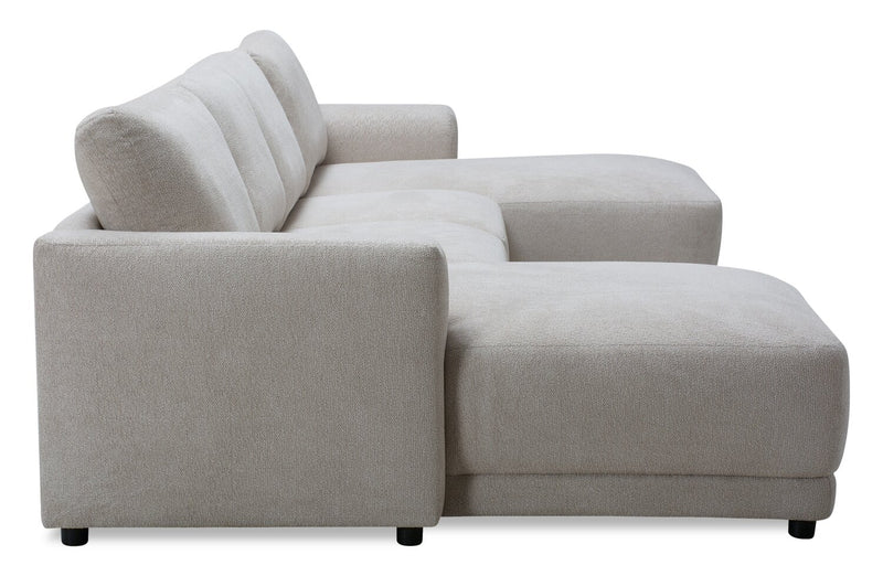 Sofa sectionnel modulaire en forme de U Voyage 4 pièces en tissu avec coussins de dossier amovibles - taupe