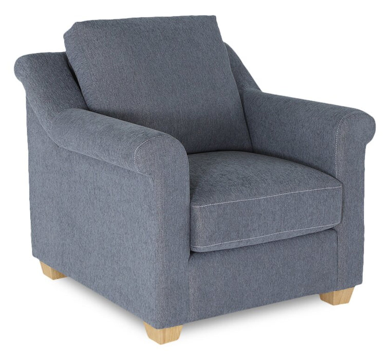 Fauteuil contemporain Finesse de 37 po en tissu de chenille - mousse de silex