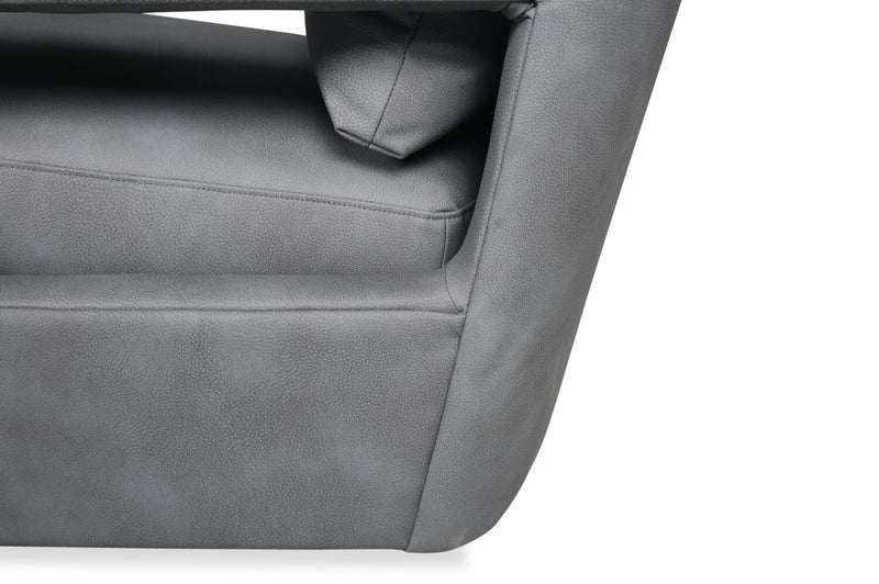 Fauteuil d’appoint pivotant Ever de 28 po en tissu d’apparence cuir - gris