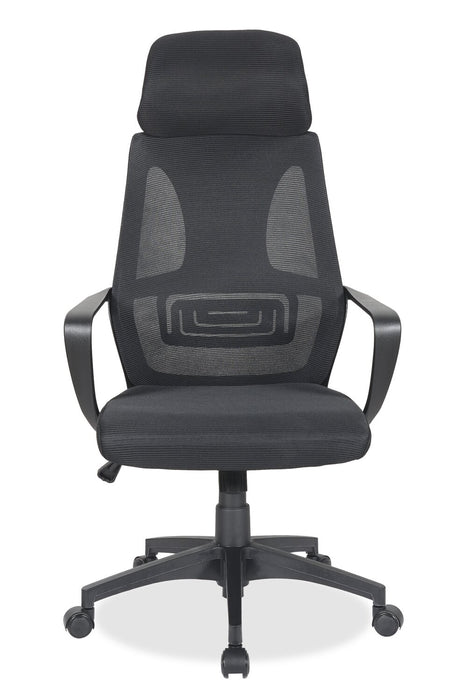 Chaise de bureau réglable Bennet de 24.4 po en mailles - noire