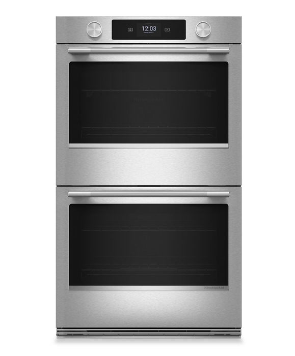 Four mural double intelligent électrique KitchenAid de 30 po avec caméra de cuisson intelligente - acier inoxydable PrintShieldMC - KOED930SPS