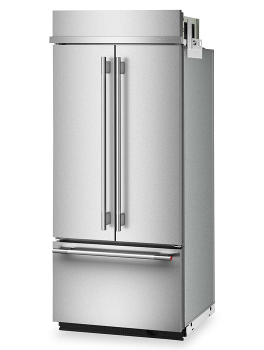 Réfrigérateur KitchenAid de 20,8 pi3 et de 36 po à portes françaises à congélateur inférieur - acier inoxydable - KBFN536SPS