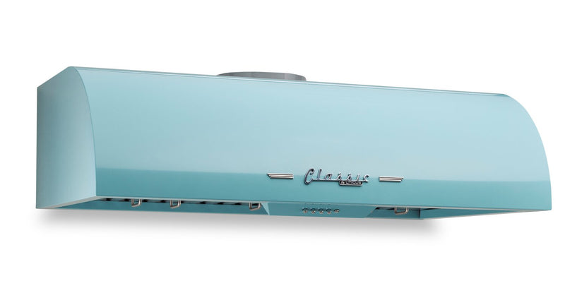 Hotte de cuisinière sous l’armoire Classic Rétro par Unique de 36 po et de 700 pi3/min - turquoise brume marine - UGP-36CR RH T
