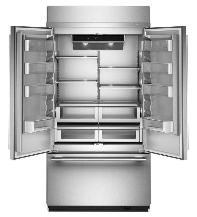 Réfrigérateur KitchenAid de 24,2 pi³ et de 42 po à portes françaises à congélateur inférieur - acier inoxydable  - KBFN542SPS
