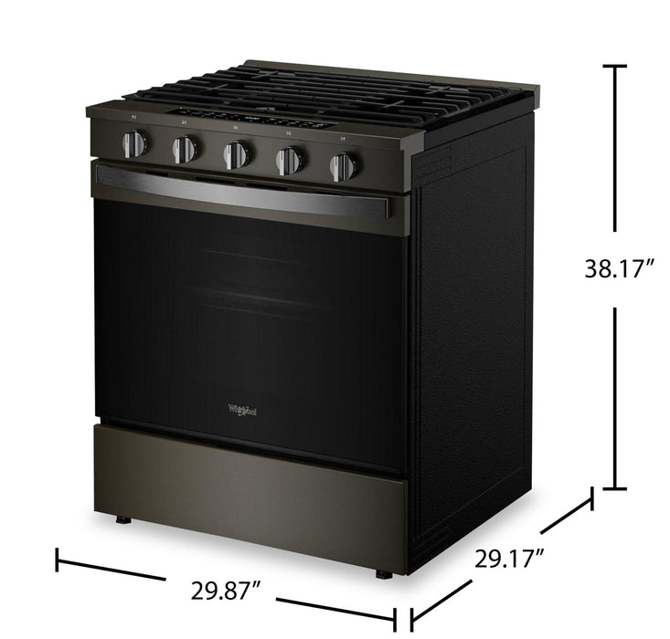 Cuisinière à gaz Whirlpool de 5 pi3 avec friture à air et revêtement WipeCleanMC - acier inoxydable noir - WSGS7530RV