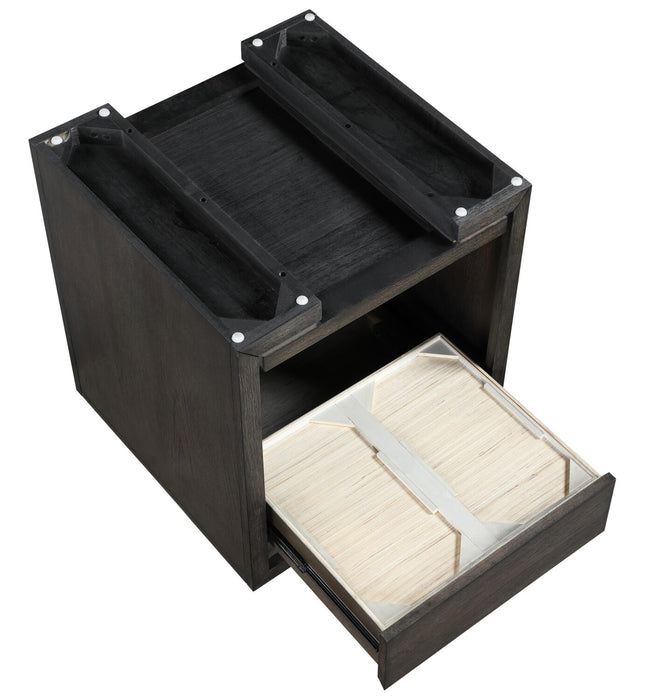 Table de bout Zelda de 24 po avec rangement et tablette - moka chaud