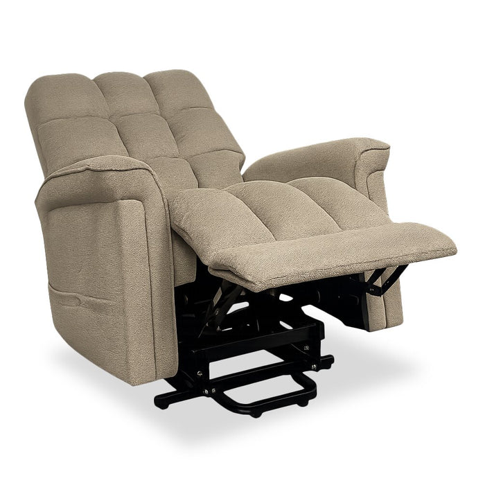 Fauteuil basculeur à inclinaison électrique Linton de 35.5 po en tissu d’apparence lin - champignon 