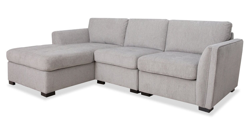 Sofa sectionnel de gauche Vault 3 pièces avec fauteuil long de rangement et 2 fauteuils de rangement - gris