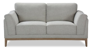 Causeuse Valley de 67,7 po en tissu avec base et pattes en hévéa - sable