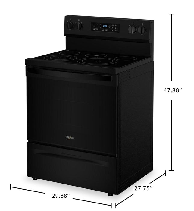 Cuisinière électrique Whirlpool de 5,3 pi3 avec friture à air sans préchauffage - noire - YWFES5030RB