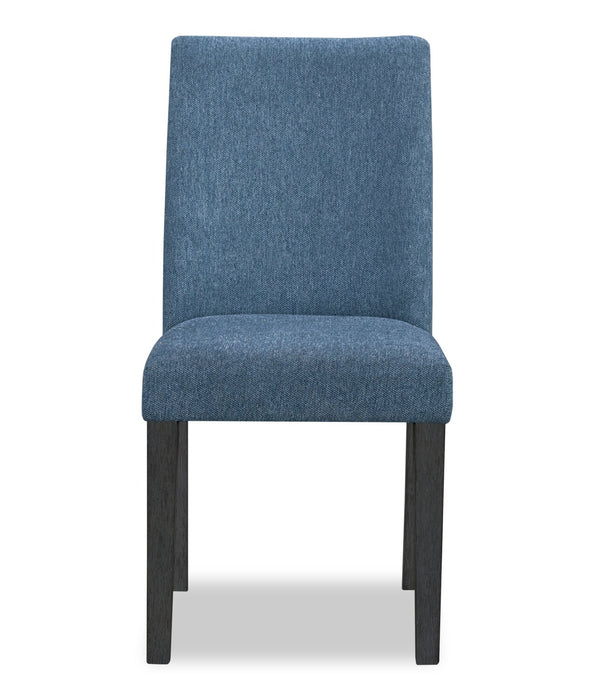 Ensemble de salle à manger Emery 5 pièces en bois avec table, rallonge, 72 po à 96 po (L) et 4 chaises - noir et bleu