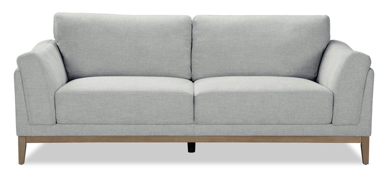 Sofa Valley de 83,5 po en tissu avec base et pattes en hévéa - gris