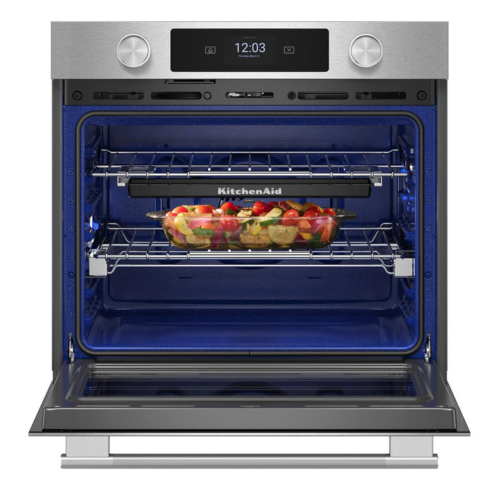 Four mural simple intelligent électrique KitchenAid de 27 po avec modes de cuisson assistée - fini PrintShieldMC - KOES727SPS