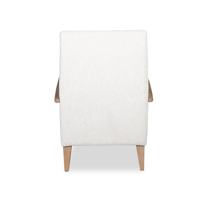 Fauteuil d’appoint Adley 28 po en tissu de chenille avec accoudoirs et pattes en bois - blanc albâtre