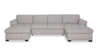  Sofa sectionnel Vault 3 pièces avec causeuse-lit et deux fauteuils longs de rangement - gris