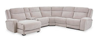 Sofa sectionnel de gauche à inclinaison électrique Legacy de Shaquille O’Neal Home 6 pièces avec confort Shaq-o-pedic - gris