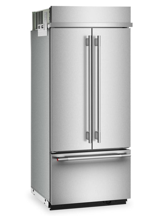 Réfrigérateur KitchenAid de 20,8 pi3 et de 36 po à portes françaises à congélateur inférieur - acier inoxydable - KBFN536SPS