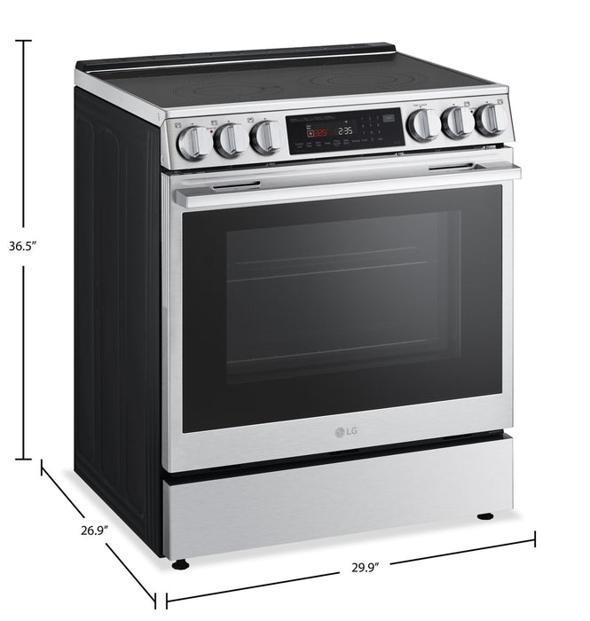 Cuisinière intelligente électrique LG de 6,3 pi³ avec friture à air - acier inoxydable résistant aux traces de doigts - LSEL6335XE 