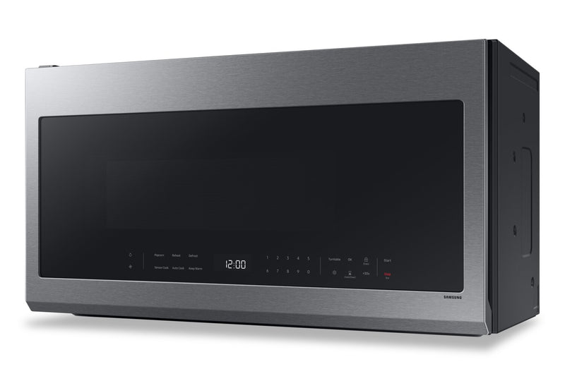 Four à micro-ondes à hotte intégrée Samsung de 2,1 pi³ avec 400 pi³/min et affichage à DEL - acier inoxydable - ME21DG6300SRAC