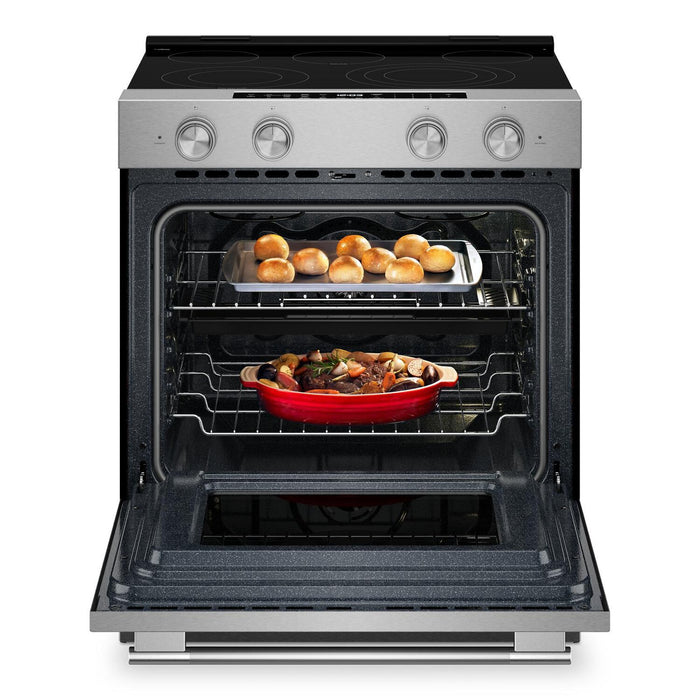 Cuisinière électrique KitchenAid de 5,3 pi³ et de 30 po - acier inoxydable résistant aux traces de doigts - YKSES530SPS