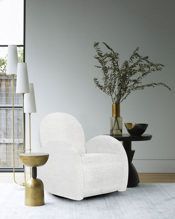 Fauteuil d’appoint coulissant, pivotant et inclinable Shay de 33 po en tissu de chenille - beige pierre de rivière