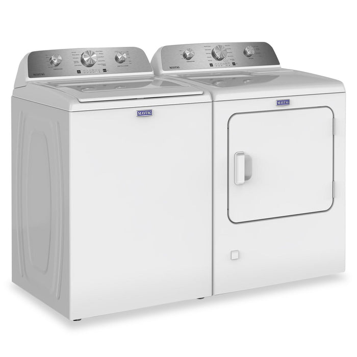 Laveuse à chargement par le haut 4,8 pi3 et sécheuse à gaz 7,0 pi3 avec option de prévention des plis de Maytag - blanches 