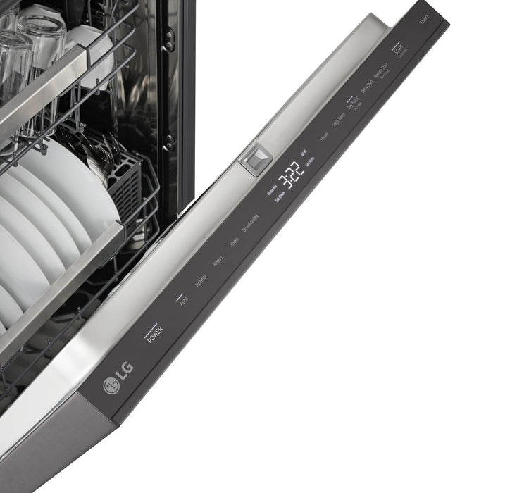 Lave-vaisselle encastré LG à 44 dBA de 24 po avec commandes sur le dessus et QuadWashMD Pro - acier inoxydable - LDNPM654D