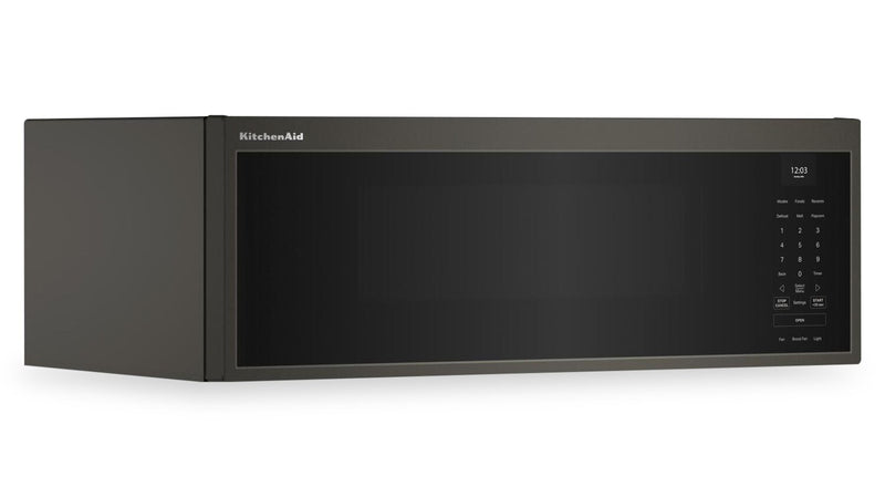 Four à micro-ondes à hotte intégrée intelligent à profil bas KitchenAid de 1,1 pi3 - minerai noir -  YKMML550RBE