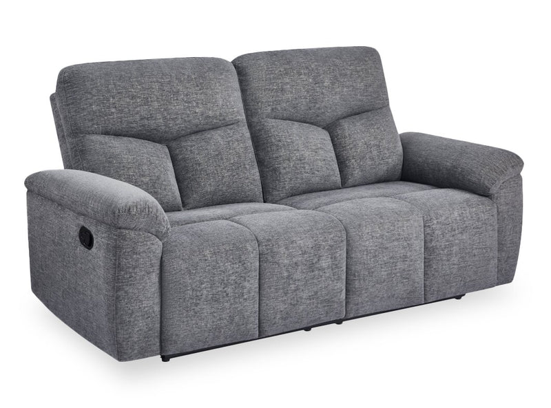Sofa à inclinaison manuelle Blake de 76,8 po en tissu de chenille - gris 