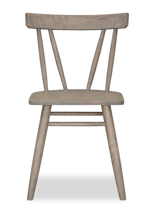 Ensemble de salle à manger Remi 5 pièces en verre et bois avec table ronde de 42 po (L) et 4 chaises à dossier à lattes - noir et brun