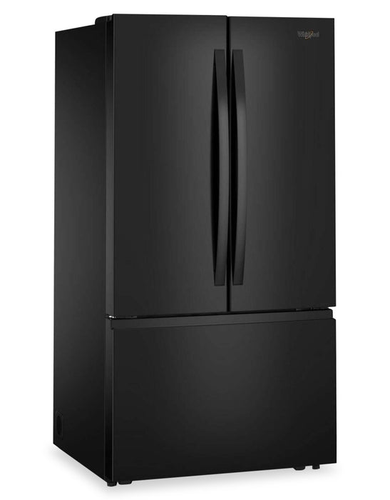 Réfrigérateur Whirlpool de 36 po et de 31 pi3 à portes françaises avec machine à glaçons - noir- WRFF3136SB