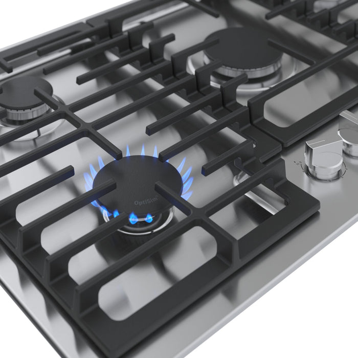 Surface de cuisson à gaz Bosch de série 500 de 36 po avec brûleur OptiSimMD - NGM5659UC