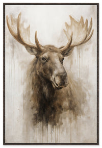  Œuvre d’art encadrée « Majestic Moose » sur toile - 31 po x 46 po