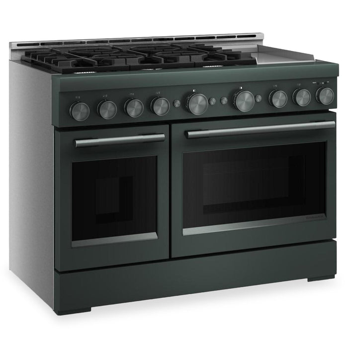 Cuisinière à gaz KitchenAid de 6,3 pi³ de style commercial à 6 brûleurs - genièvre - KFGD948SJP