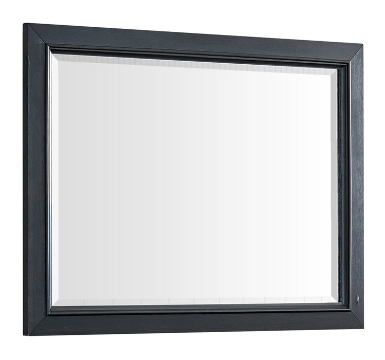 Miroir de commode de chambre à coucher Casa en bois à fixer au meuble ou à suspendre au mur - noir