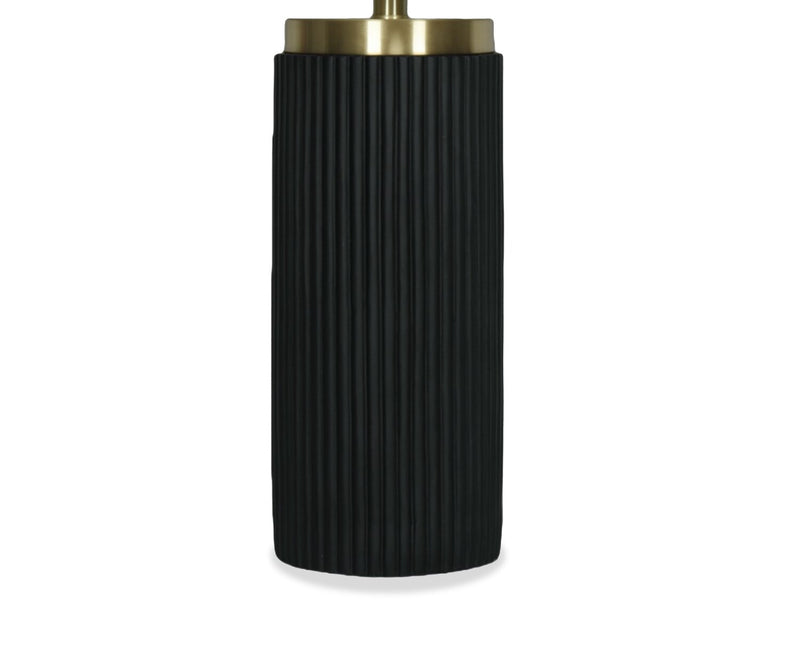 Lampe de table Gwen de 14 po avec abat-jour en lin - noire