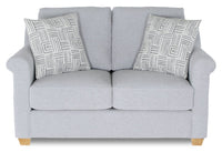  Causeuse contemporaine Finesse de 59 po en tissu de chenille - gris chiné