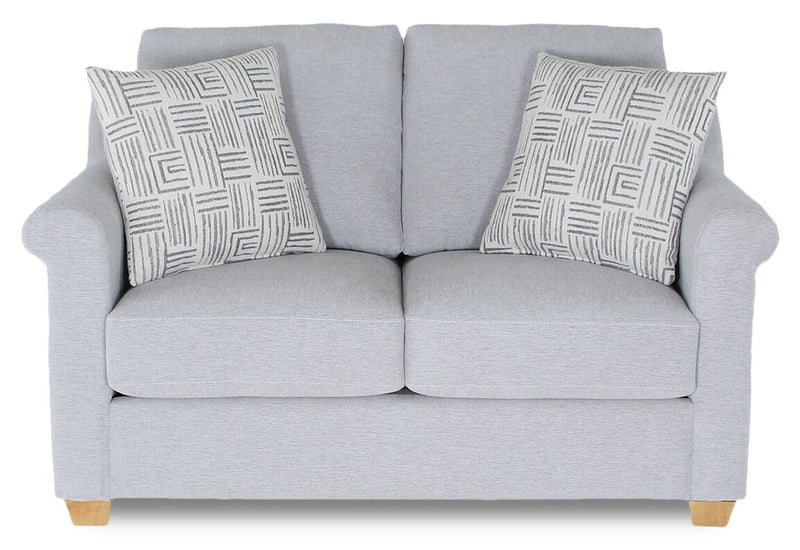 Causeuse contemporaine Finesse de 59 po en tissu de chenille - gris chiné