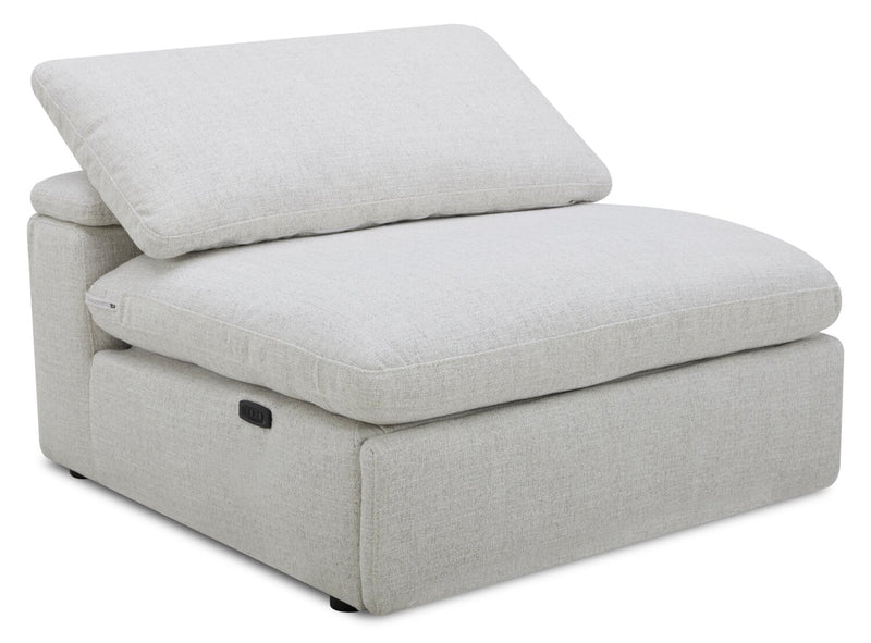 Fauteuil sans accoudoirs à inclinaison électrique modulaire Sky de 44 po en tissu avec coussins en duvet et plumes - blé Nathan