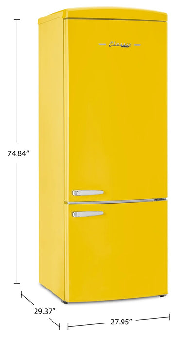 Réfrigérateur Classic Rétro d’Unique de 28 po et de 17 pi3 à congélateur inférieur - jaune - UNQ-310L Y TM