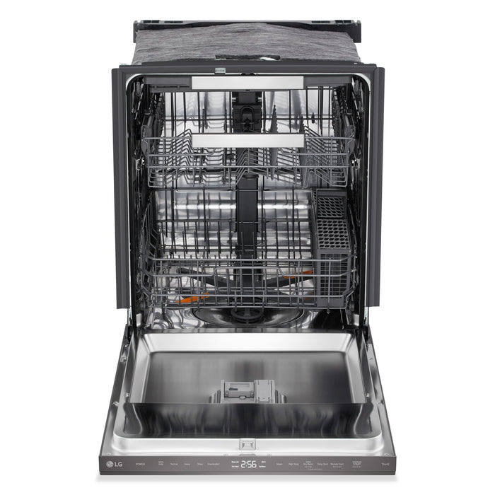  Lave-vaisselle encastré LG à 46 dBA de 24 po avec commandes sur le dessus et QuadWashMC - acier inoxydable noir - LDNPQ555D