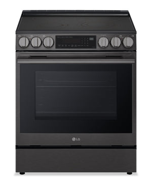Cuisinière intelligente électrique LG de 6,3 pi3 avec friture à air - acier inoxydable noir - LSEL6335ZE
