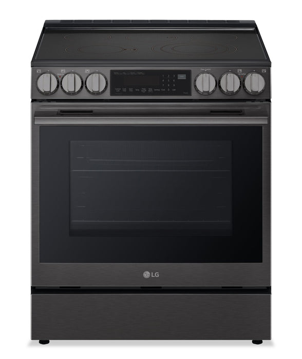 Cuisinière intelligente électrique LG de 6,3 pi3 avec friture à air - acier inoxydable noir - LSEL6335ZE