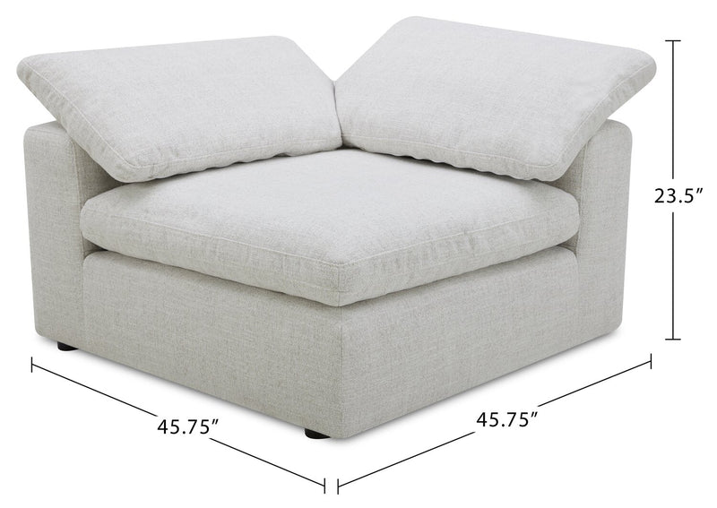 Fauteuil en coin modulaire Sky de 45,75 po en tissu avec coussins amovibles en duvet et plumes - blé Nathan