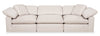 Sofa modulaire Eclipse de 124 po en tissu d’apparence lin avec coussins réversibles en duvet et plumes - beige lin